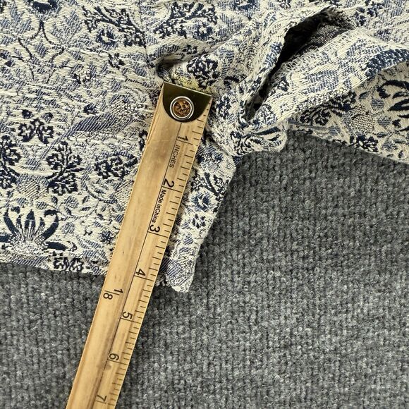 ORFEO Paris Shorts Womens S Blue Floral Tweed Mid Rise Preppy Classic Old Money - Picture 8 of 8